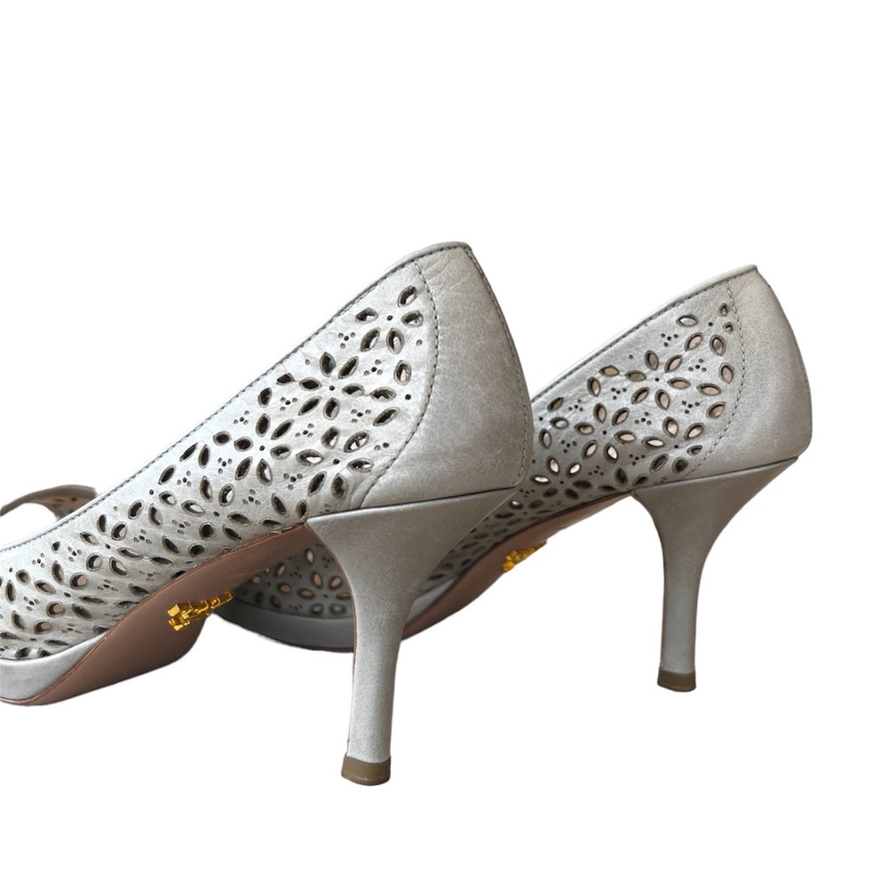 Prada Milano Decolte Powder Perforated Heels Pumps - Picture 8 of 12